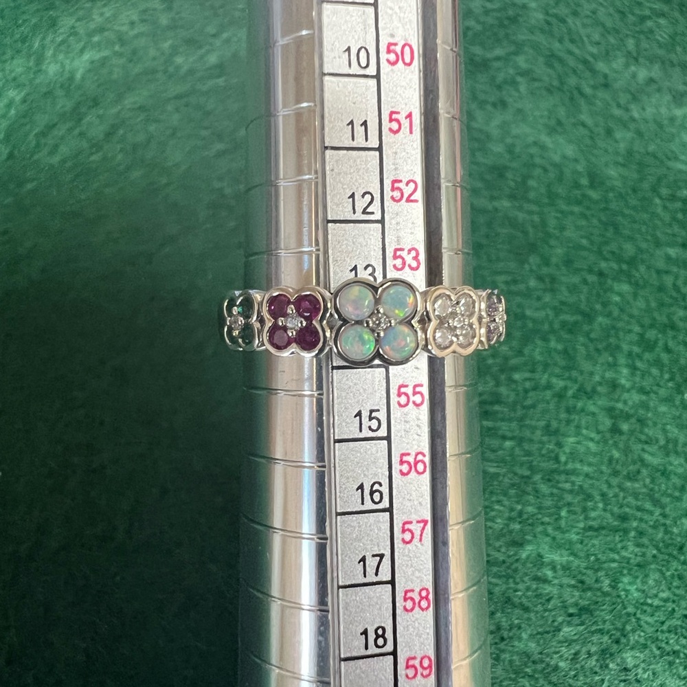 Sterling Silver Adore Message Ring With Simulated… - image 5